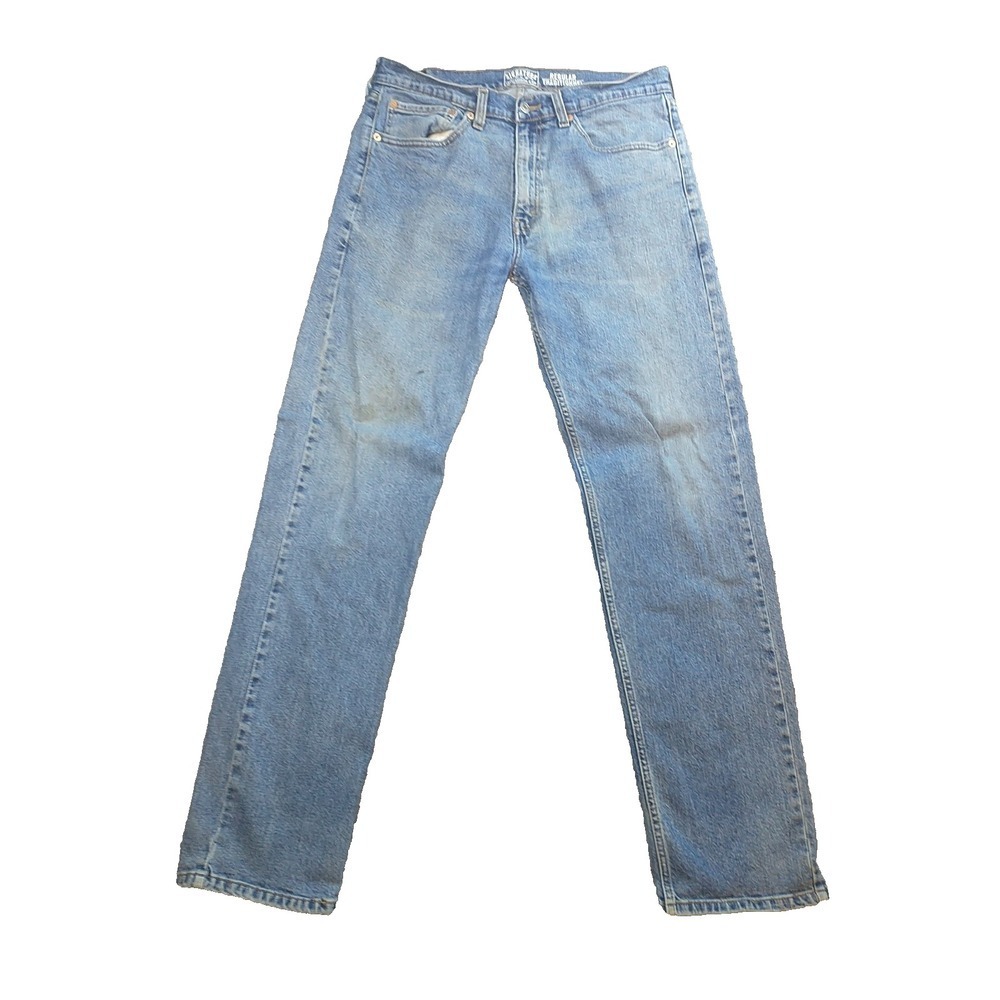 Signature by Levi Strauss & Co Mens Regular Fit Straight Leg Jeans Blue 34x33